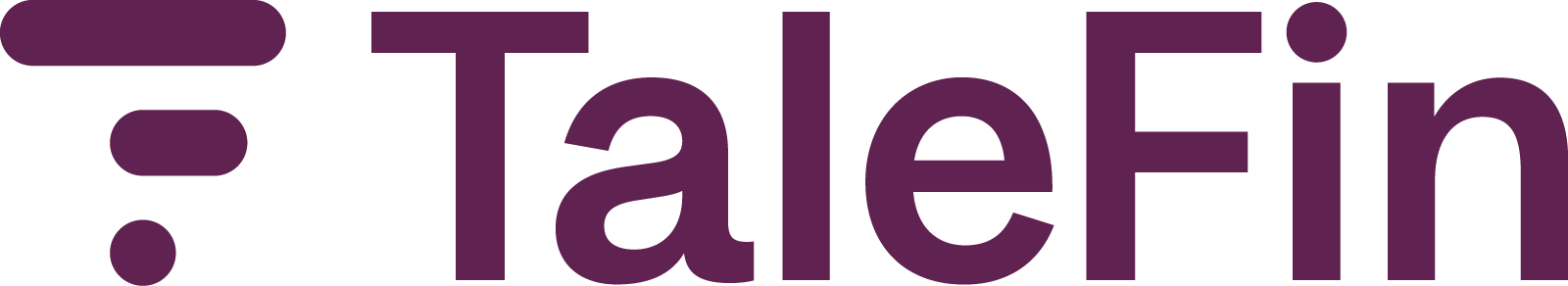 TaleFin logo, plum